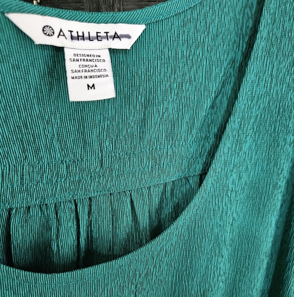 ATHLETA Women’s Echo Sleeveless Midi Dress Casual Ruched Stretch - Picture 4 of 4